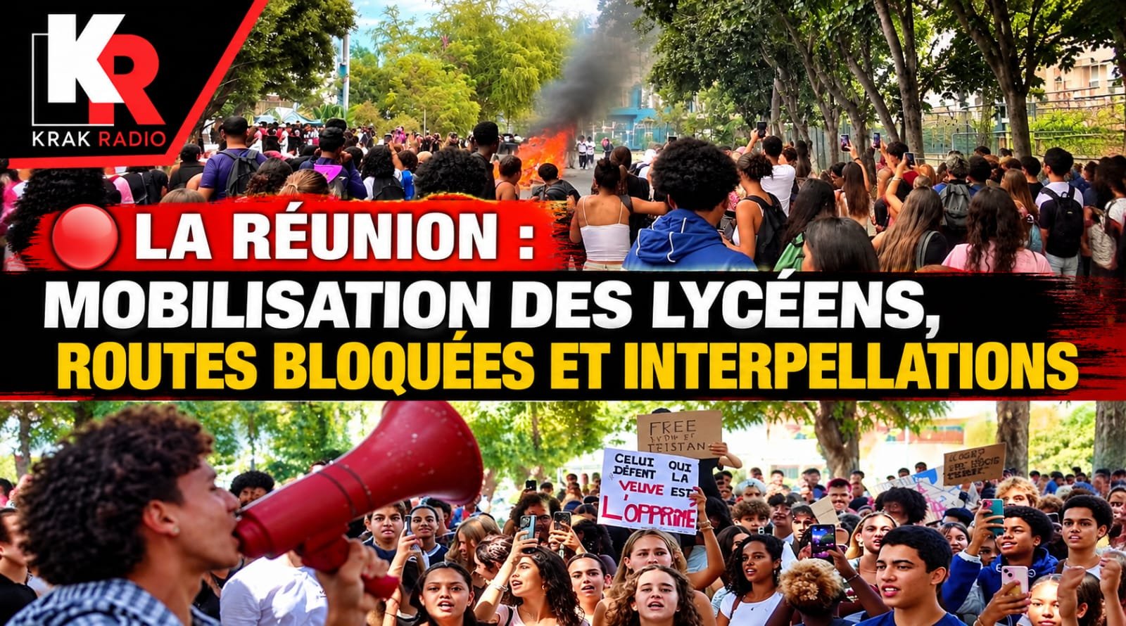 LA RÉUNION : MOBILISATION DES LYCÉENS, ROUTES BLOQUÉES ET INTERPELLATIONS