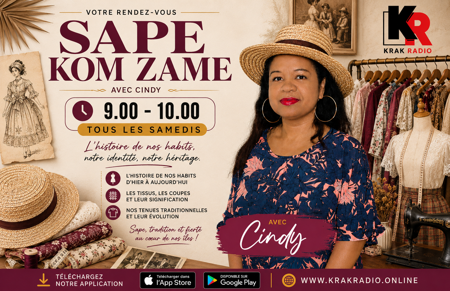 Affiche originale de Sape Kom Zame, KRAK RADIO.